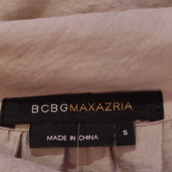 BCBG Taupe Sailor Smock Blouse w/Neck Tie- Sz. Sm - Picture 4 of 4